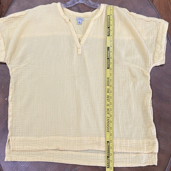 LL Bean Yellow Cotton Gauze Top - Picture 7 of 9